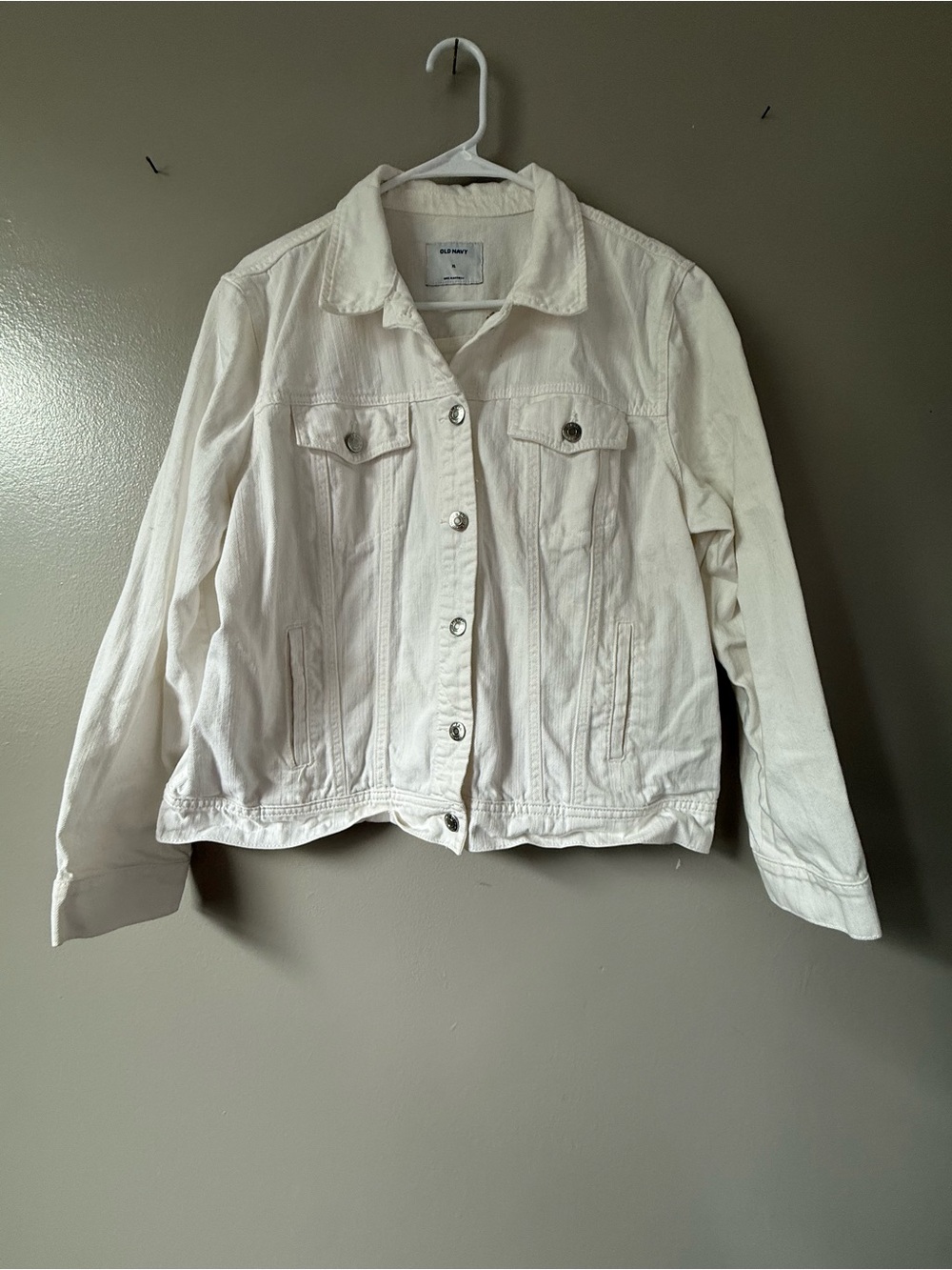 Old Navy White Denim Jacket Size XL